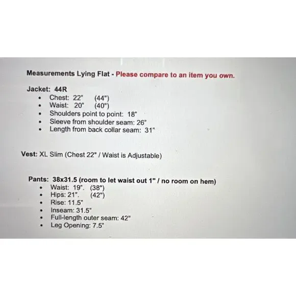 Perry Ellis 3 Piece Suit 44R 38x31.5 Navy Blue and White Textured Look - Picture 3 of 16